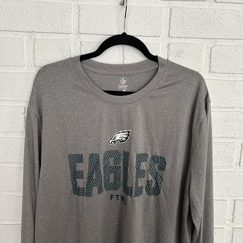Philadelphia Eagles NFL Long Sleeve Shirt Mens XXL Team Apparel New Era Gray